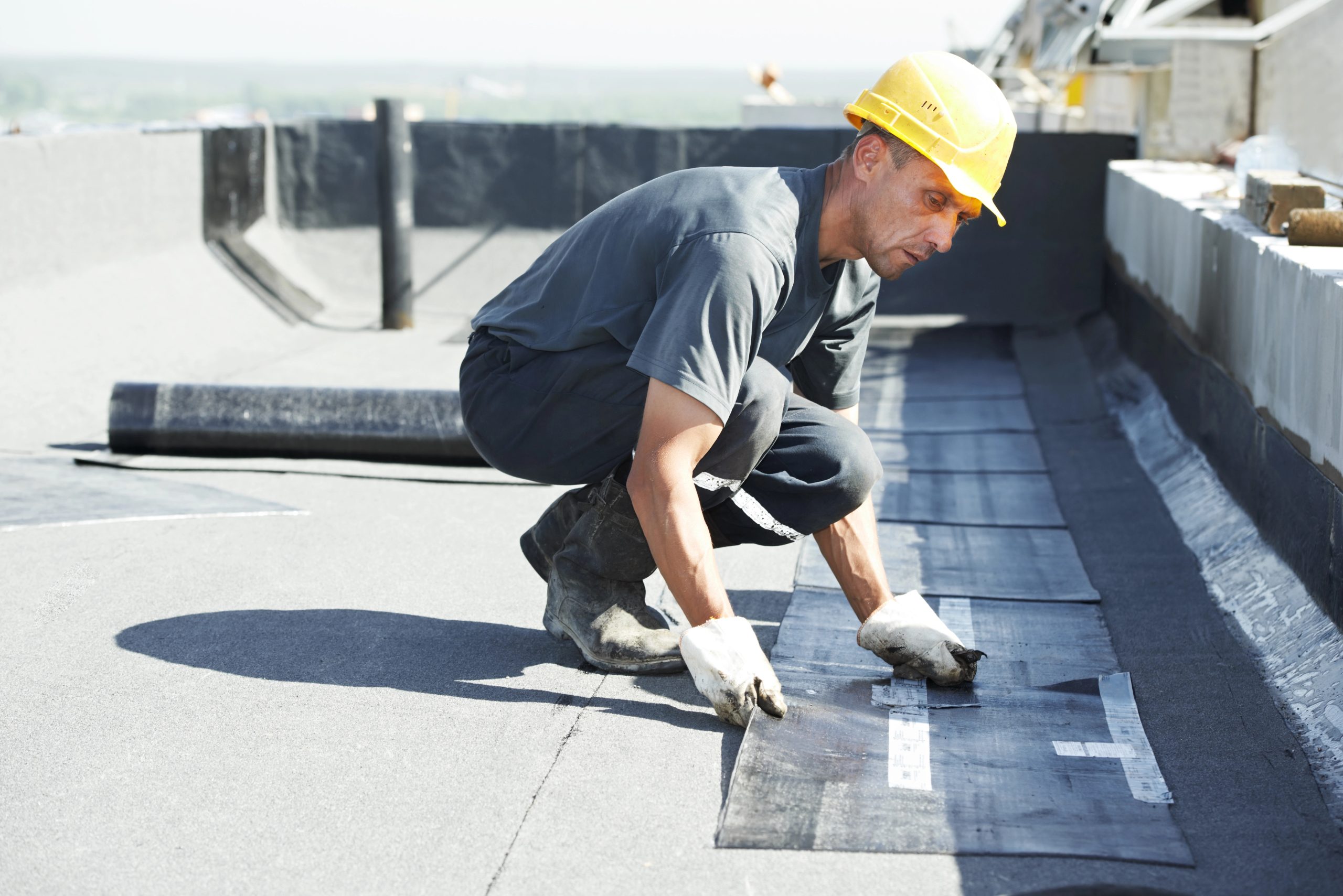 Flat Roof Install On Commercial Building